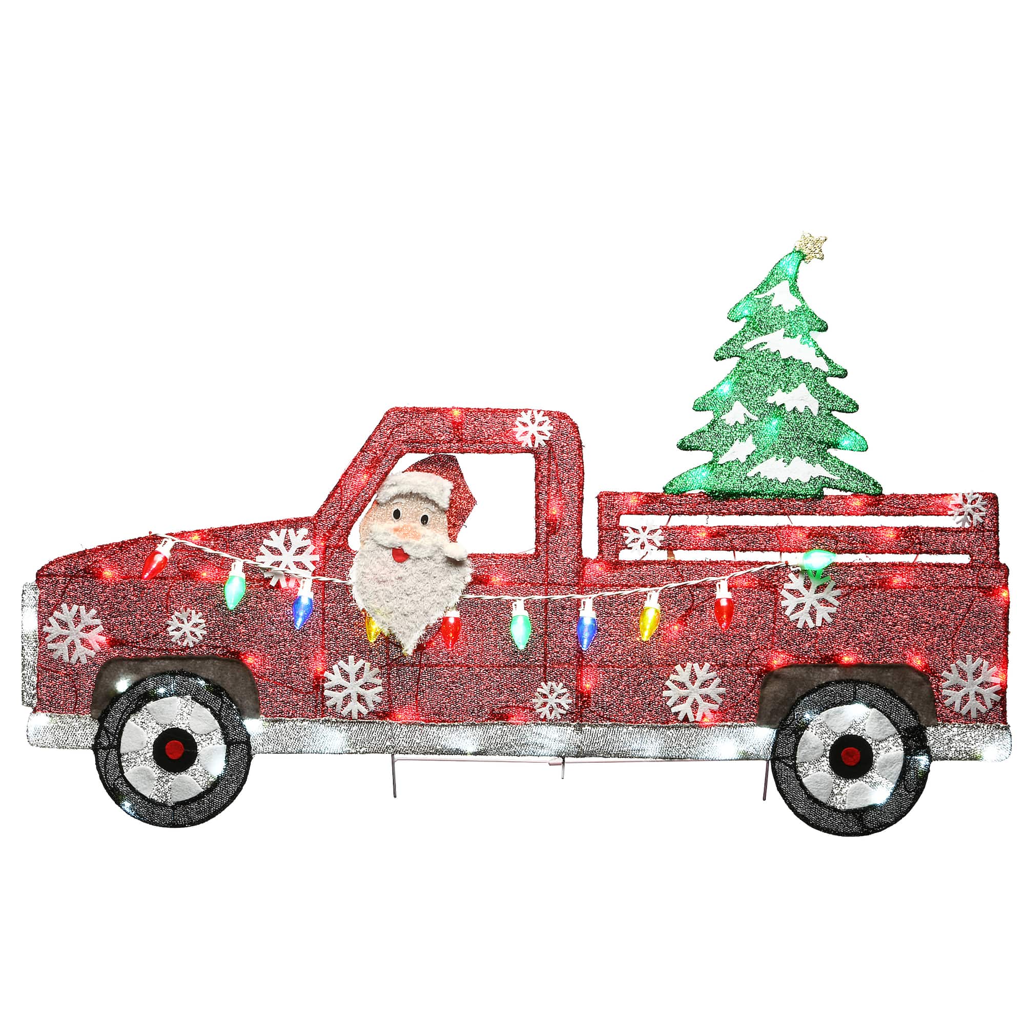 27'' Pre-Lit Santa in Red Truck Decoration